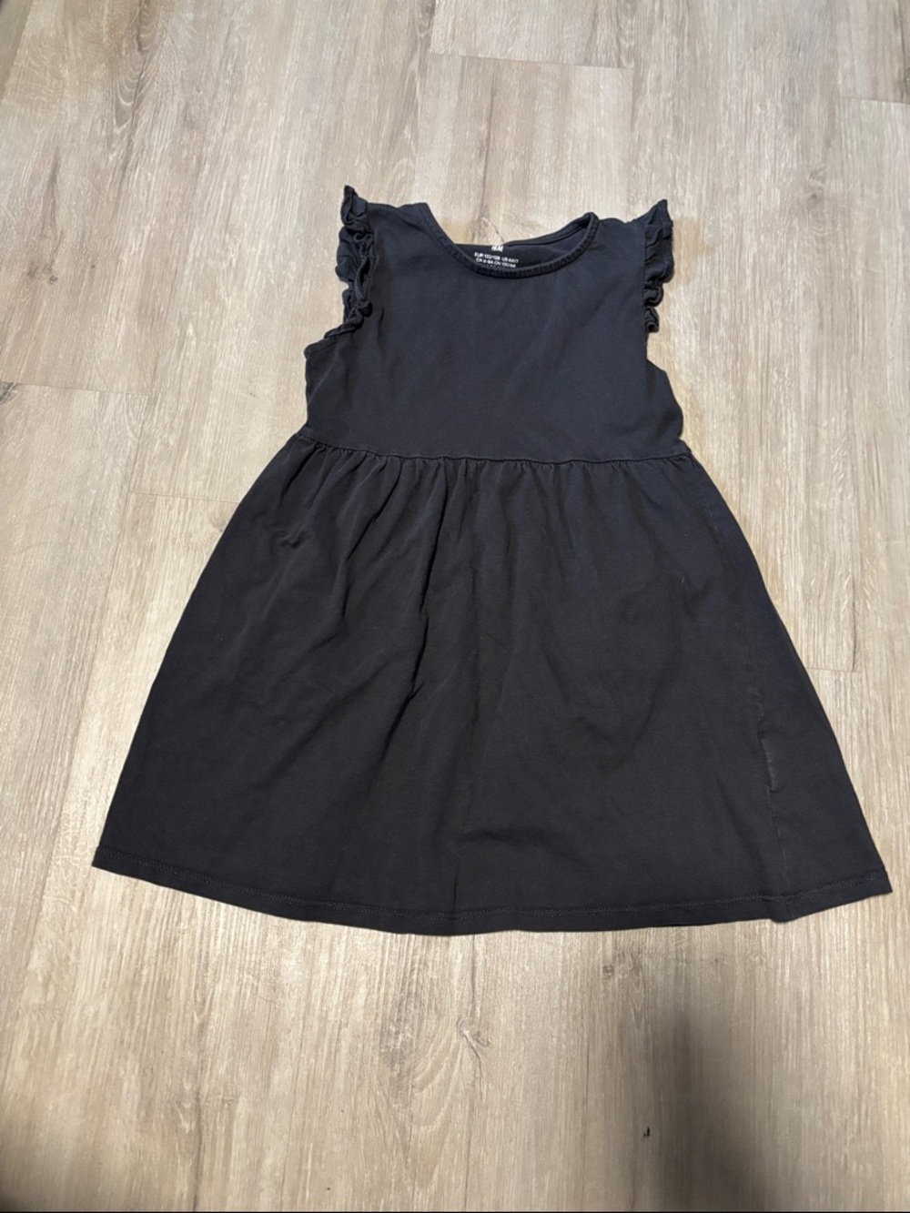 H&M Black‎ Ruffle Sleeve Jersey Dress for Kids